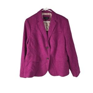 Talbots Wool Pink Herringbone Blazer size 16